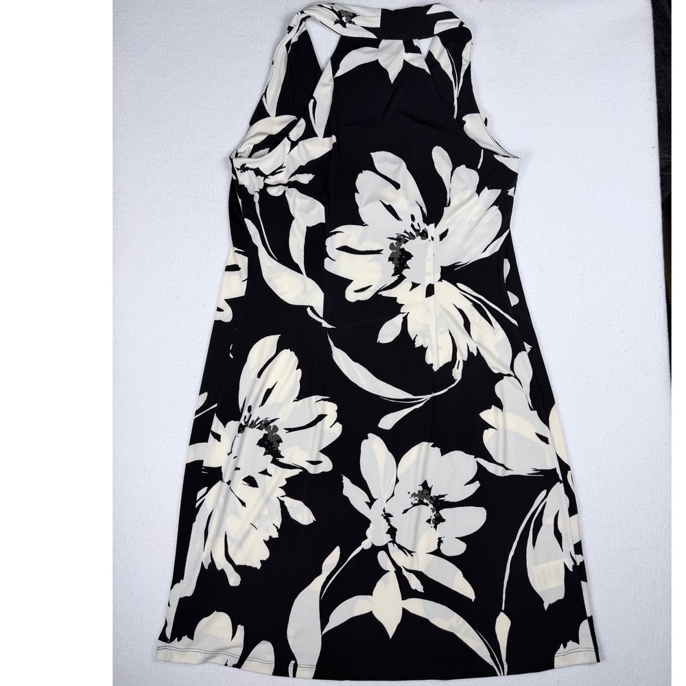 Tommy Bahama Womens Black White Floral V-Neck Shift Dress SW221646BR Size Medium - Picture 10 of 10